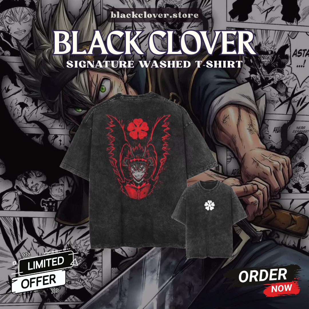 Devil Wings PTTT1805 Washed  Black Clover Shirt